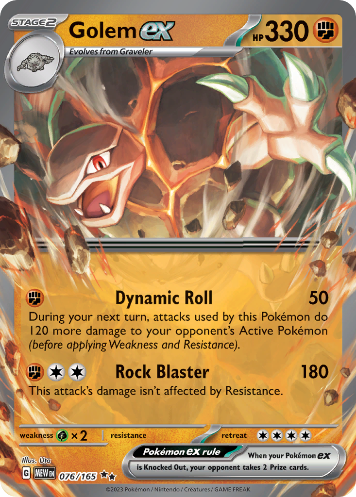 Golem ex – 151 076/165 Pokémon card