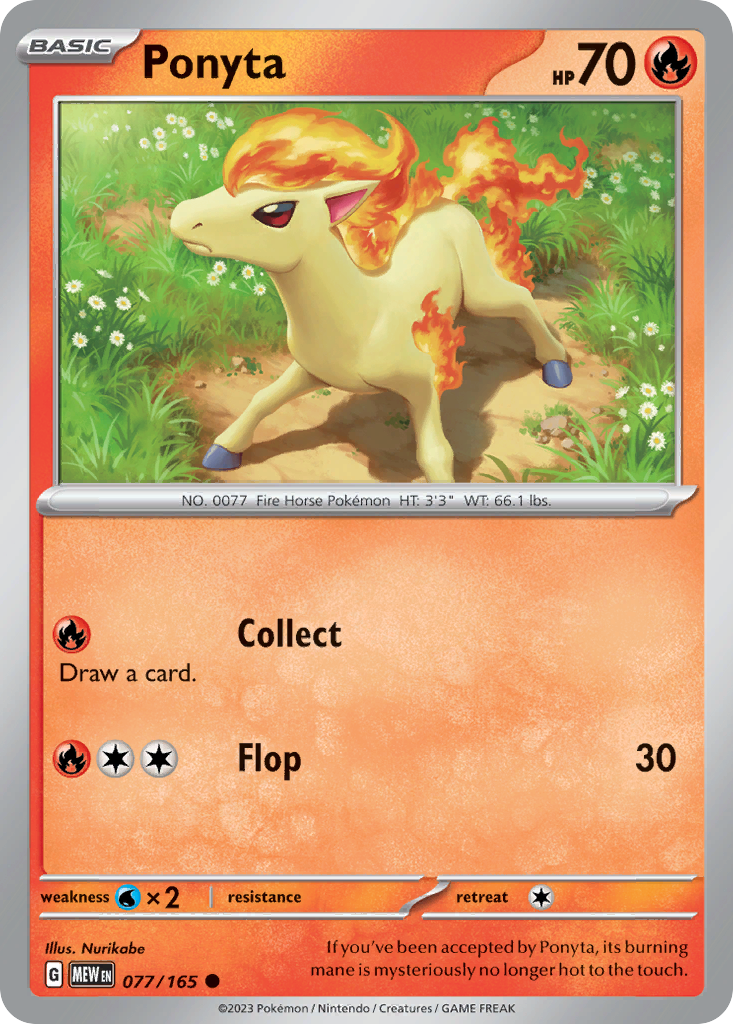 Ponyta – 151 077/165 Pokémon card