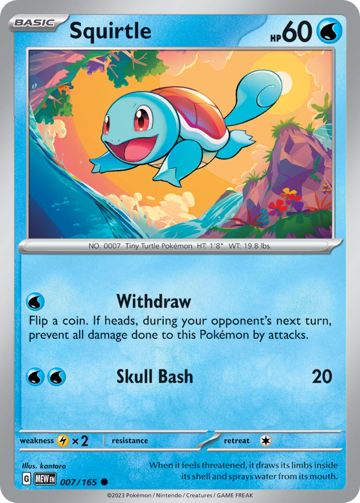 Squirtle – 151 007/165 Pokémon card