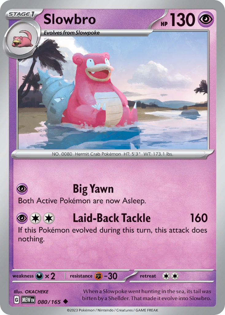 Slowbro – 151 080/165 Pokémon card