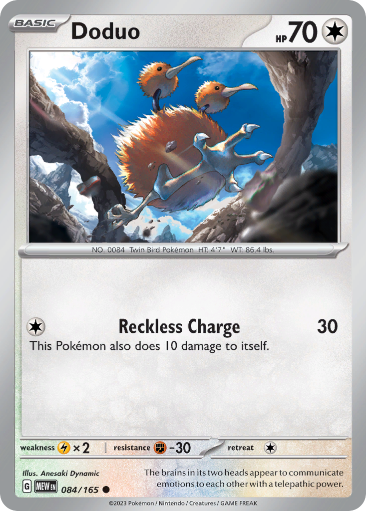 Doduo – 151 084/165 Pokémon card