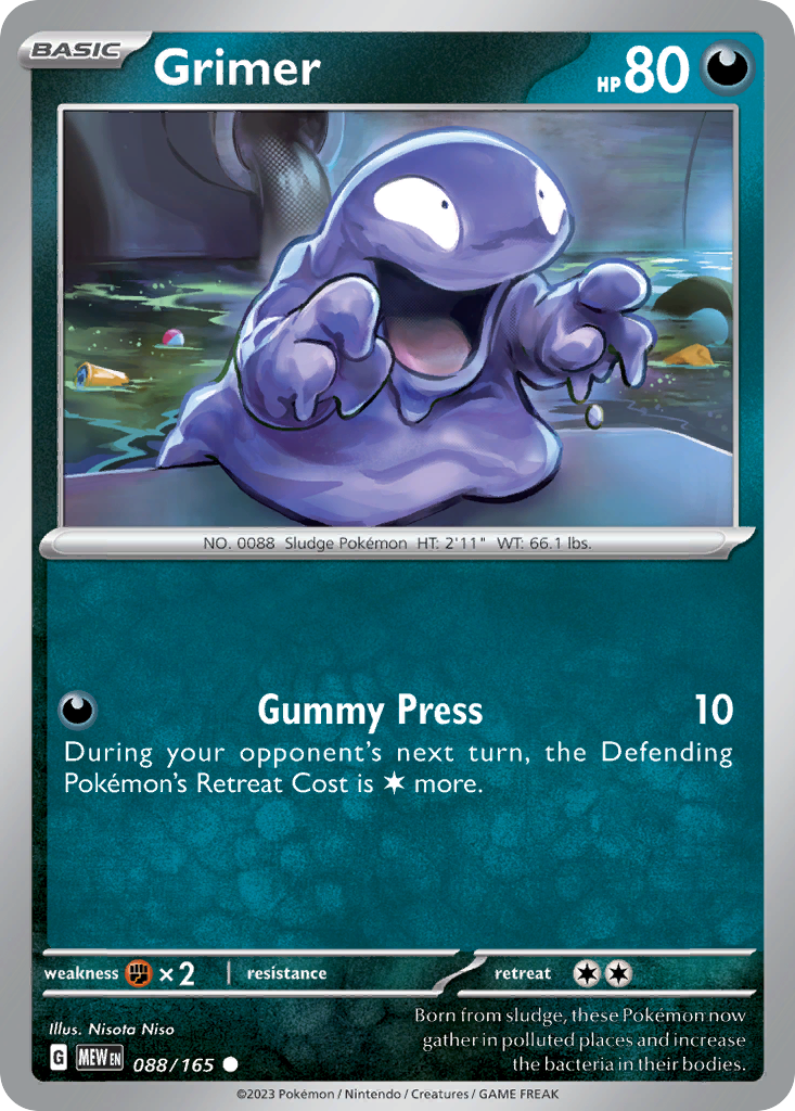 Grimer – 151 088/165 Pokémon card