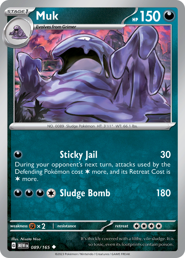 Muk – 151 089/165 Pokémon card