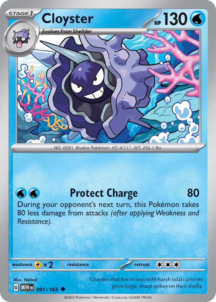Cloyster – 151 091/165 Pokémon card