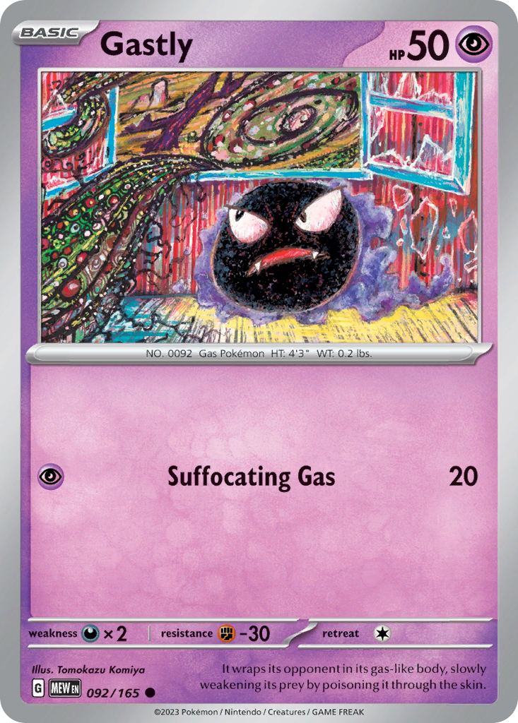 Gastly – 151 092/165 Pokémon card