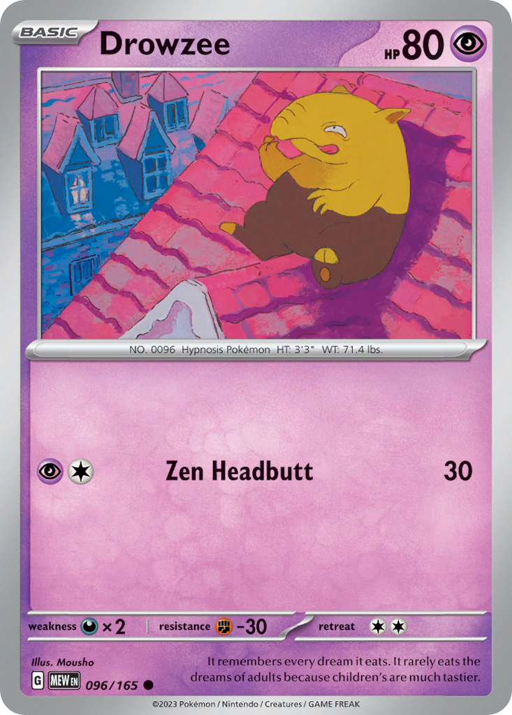 Drowzee – 151 096/165 Pokémon card