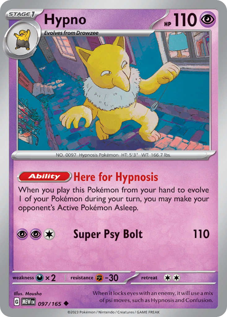 Hypno – 151 097/165 Pokémon card