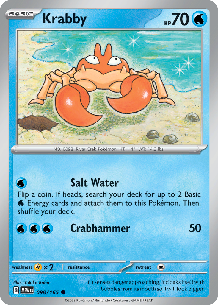 Krabby – 151 098/165 Pokémon card