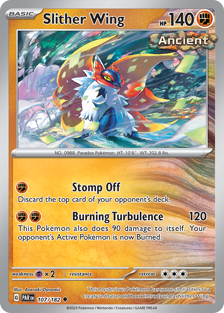 Slither Wing – Paradox Rift 107/182 Pokémon card
