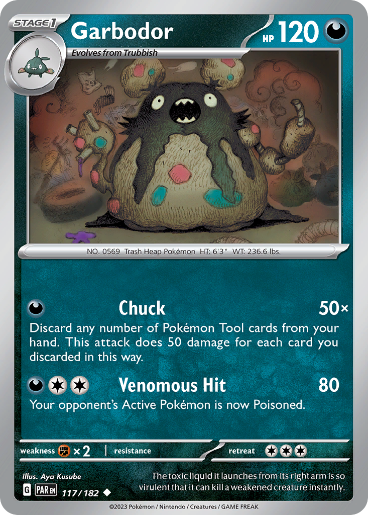 Garbodor – Paradox Rift 117/182 Pokémon card