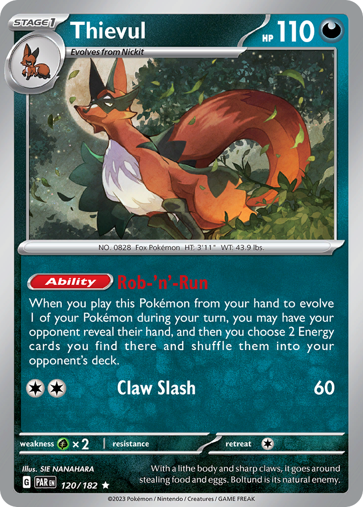 Thievul – Paradox Rift 120/182 Pokémon card