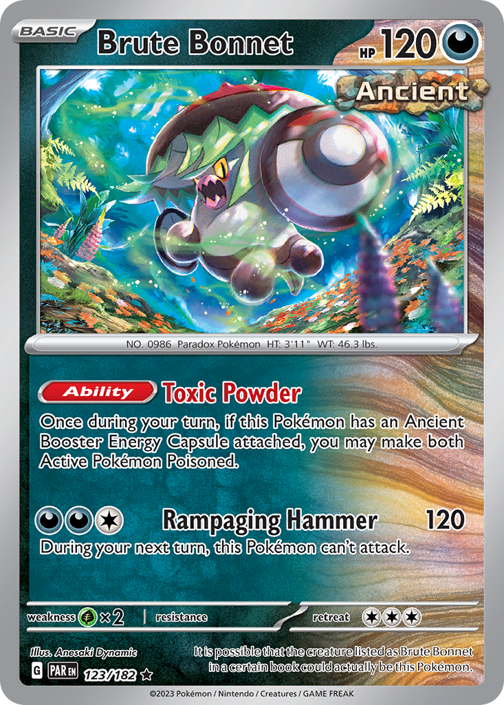 Brute Bonnet – Paradox Rift 123/182 Pokémon card