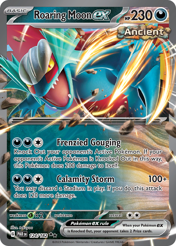 Roaring Moon ex – Paradox Rift 124/182 Pokémon card