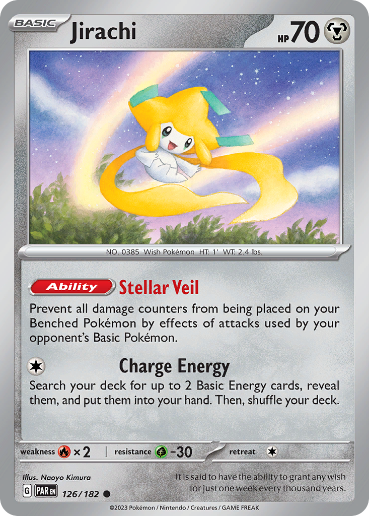 Jirachi – Paradox Rift 126/182 Pokémon card