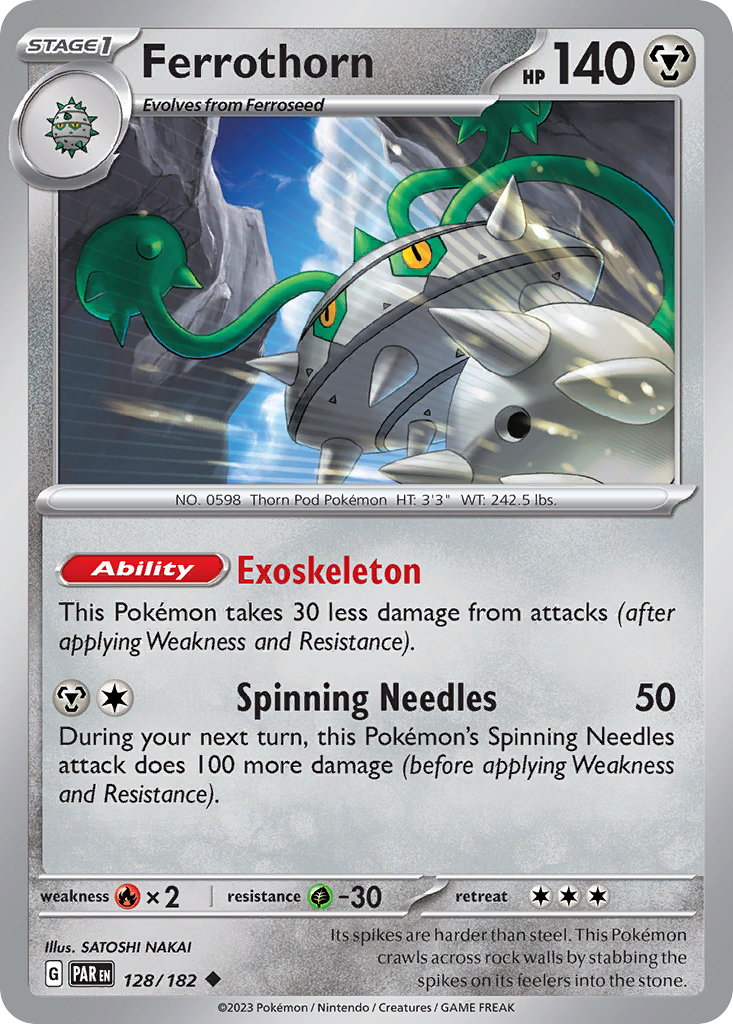Ferrothorn – Paradox Rift 128/182 Pokémon card
