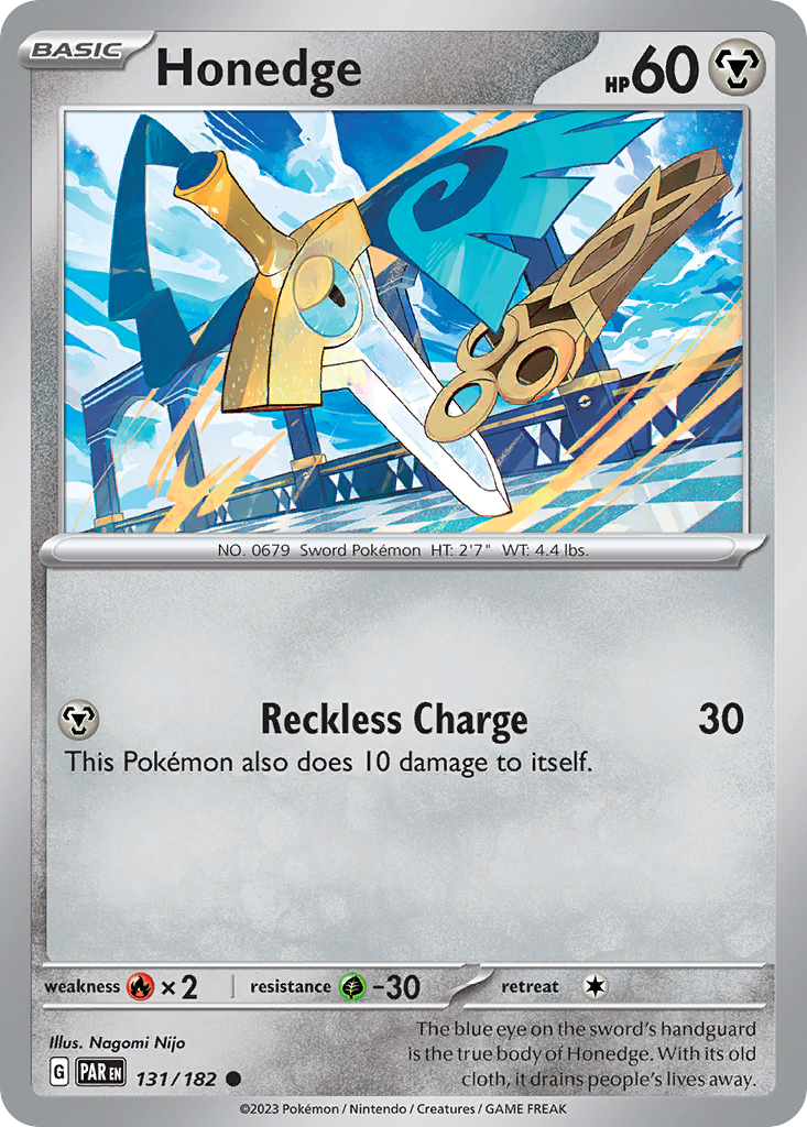 Honedge – Paradox Rift 131/182 Pokémon card