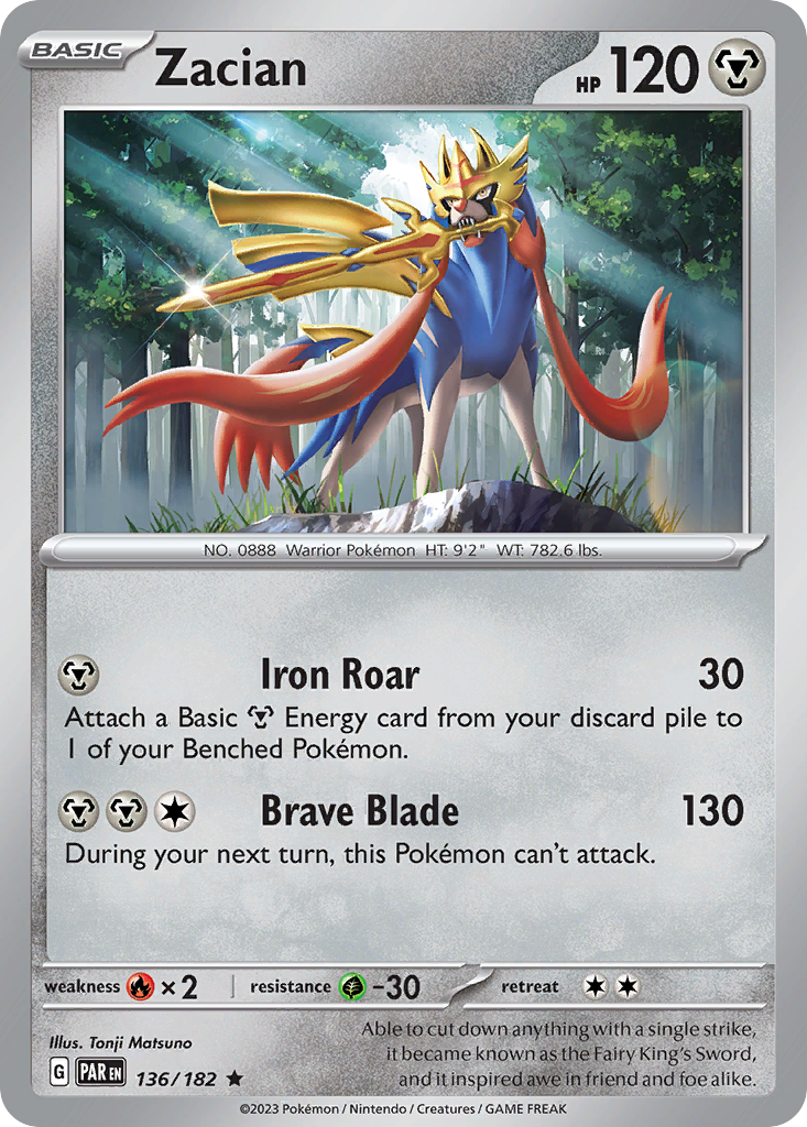 Zacian – Paradox Rift 136/182 Pokémon card