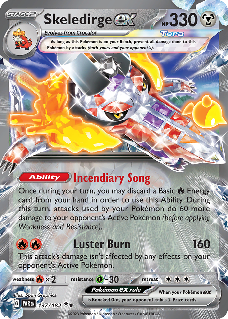 Skeledirge ex – Paradox Rift 137/182 Pokémon card