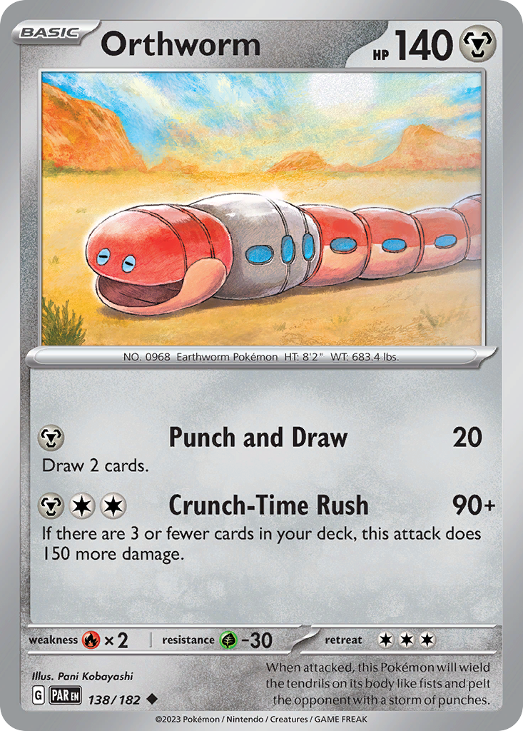 Orthworm – Paradox Rift 138/182 Pokémon card