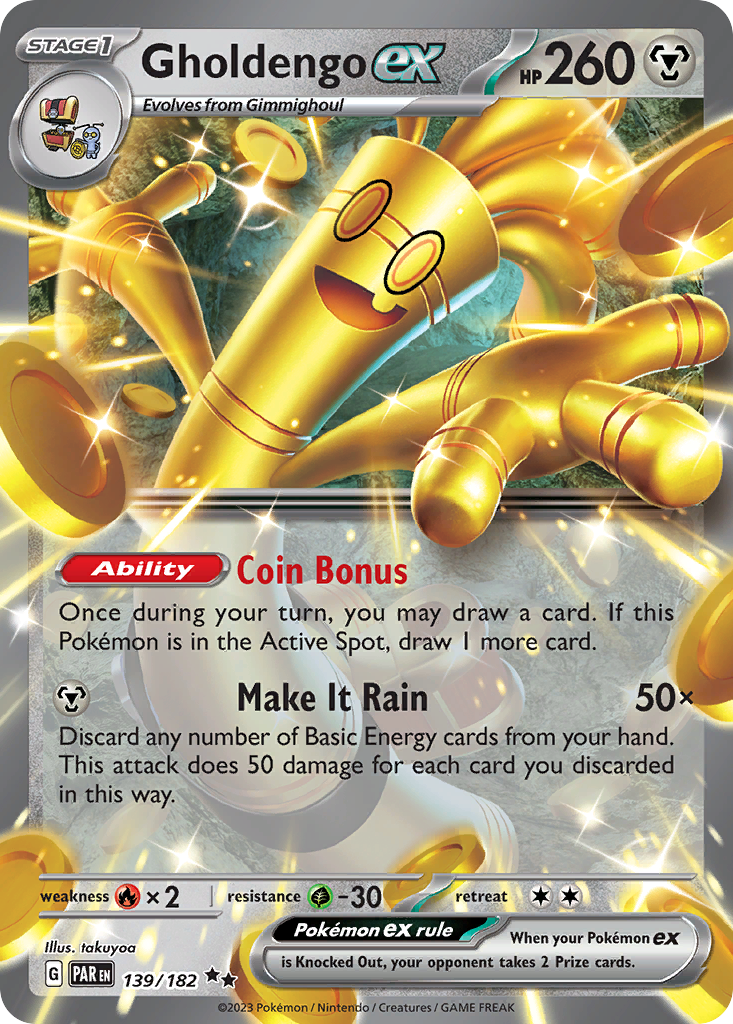 Gholdengo ex – Paradox Rift 139/182 Pokémon card