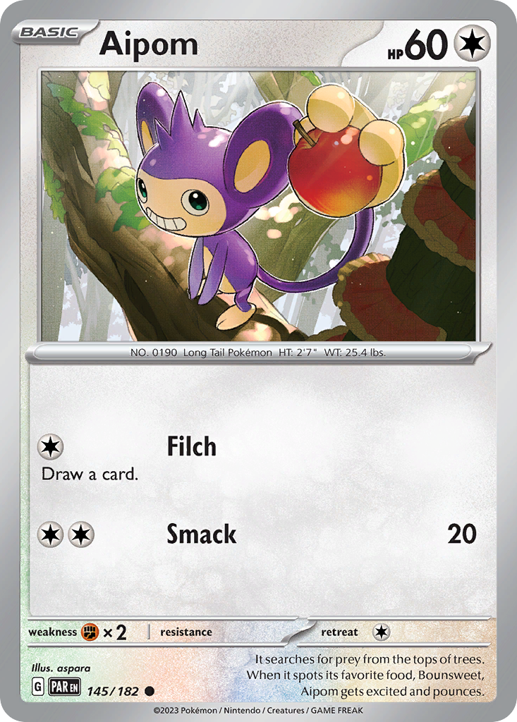 Aipom – Paradox Rift 145/182 Pokémon card