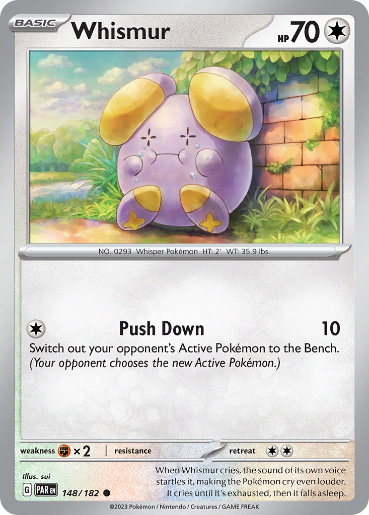 Whismur – Paradox Rift 148/182 Pokémon card