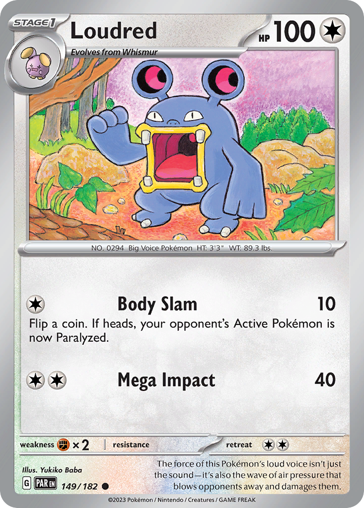 Loudred – Paradox Rift 149/182 Pokémon card