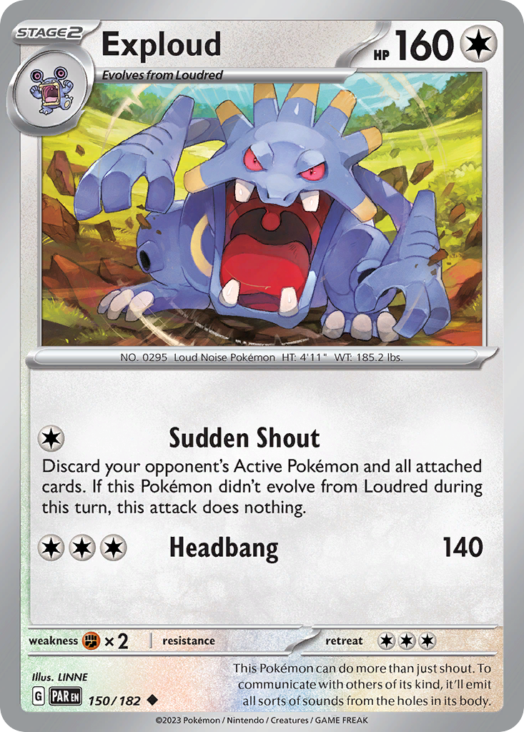 Exploud – Paradox Rift 150/182 Pokémon card