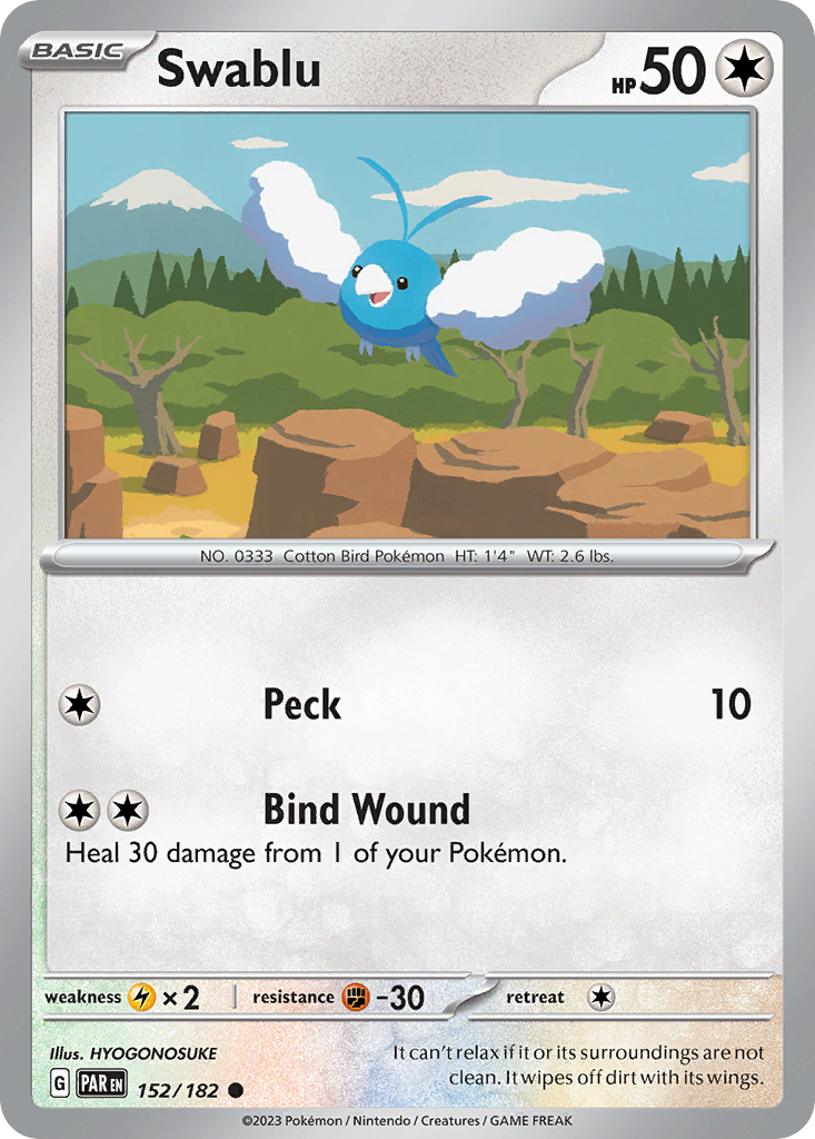 Swablu – Paradox Rift 152/182 Pokémon card