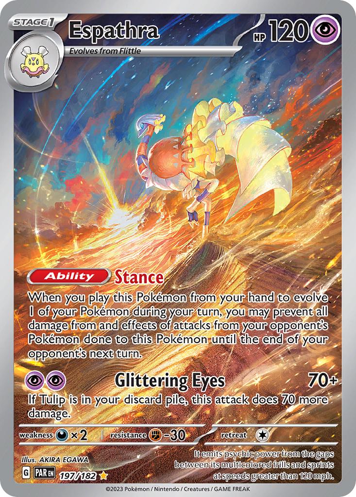Espathra – Paradox Rift 197/182 Pokémon card
