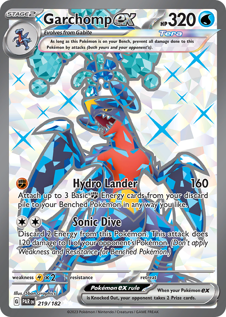 Garchomp ex – Paradox Rift 219/182 Pokémon card