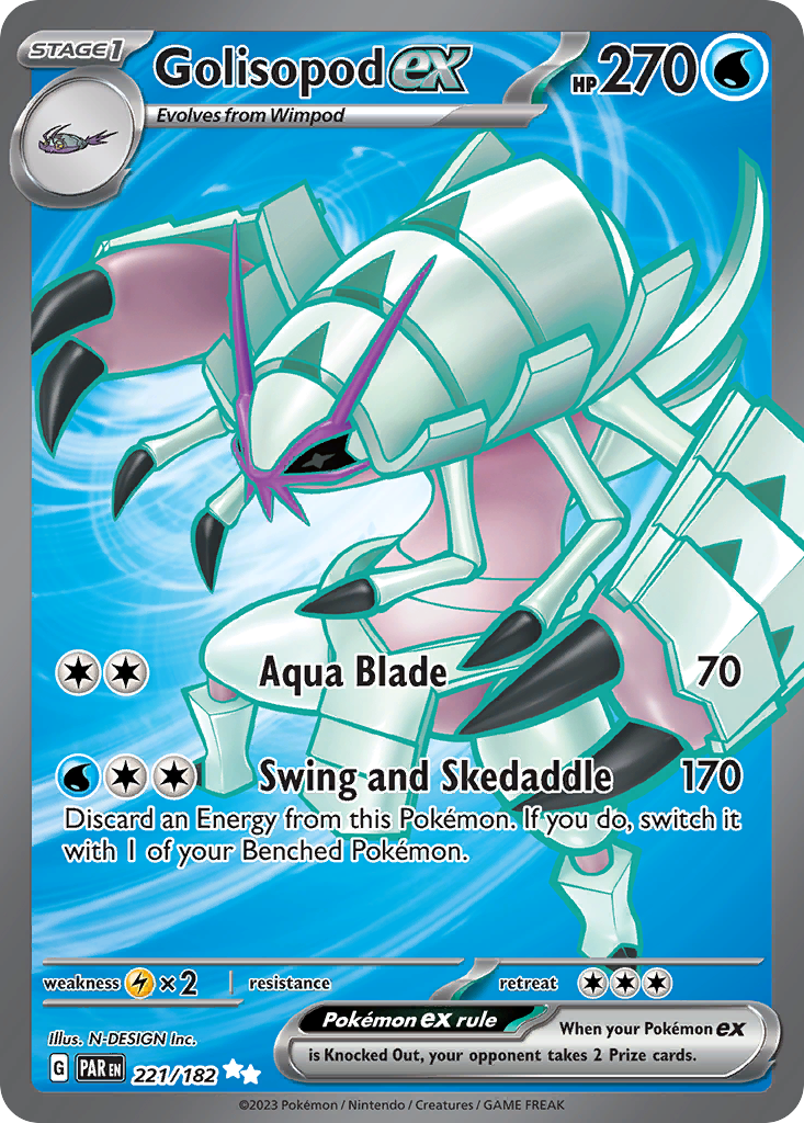 Golisopod ex – Paradox Rift 221/182 Pokémon card