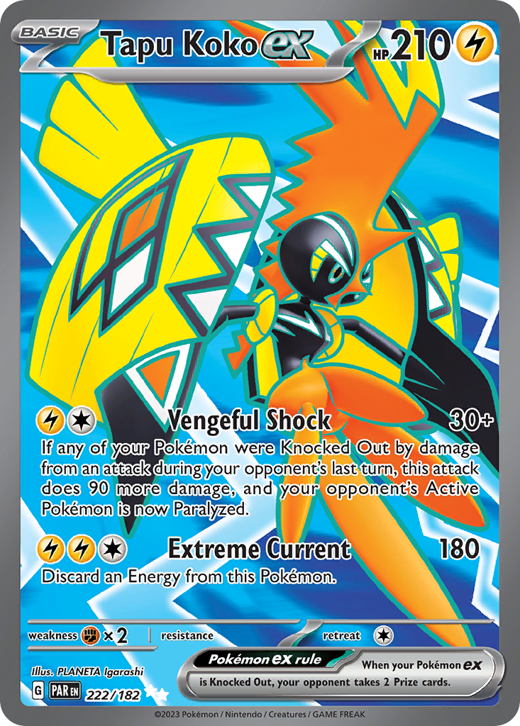 Tapu Koko ex – Paradox Rift 222/182 Pokémon card