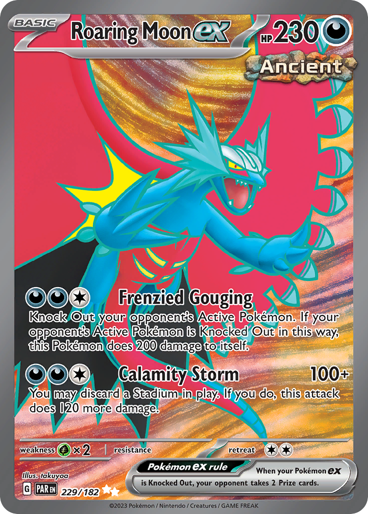 Roaring Moon ex – Paradox Rift 229/182 Pokémon card