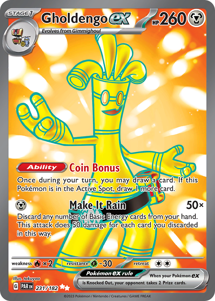 Gholdengo ex – Paradox Rift 231/182 Pokémon card
