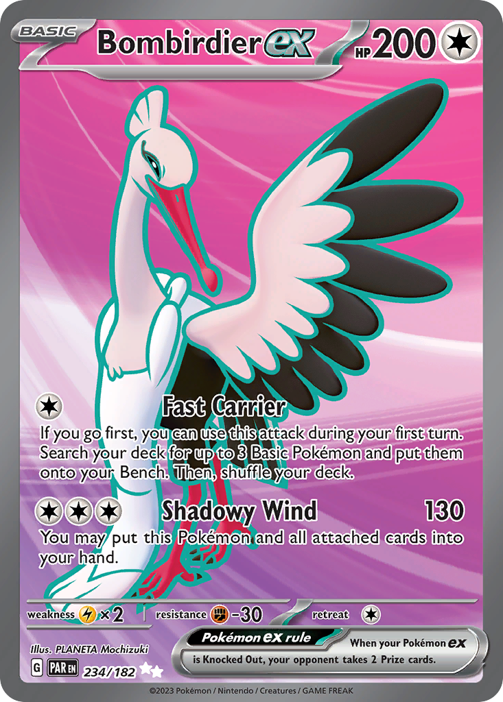 Bombirdier ex – Paradox Rift 234/182 Pokémon card