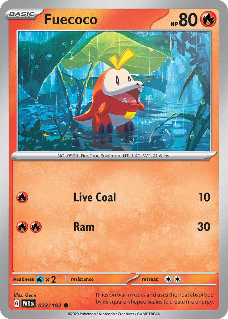 Fuecoco – Paradox Rift 023/182 Pokémon card