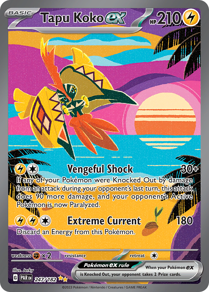 Tapu Koko ex – Paradox Rift 247/182 Pokémon card