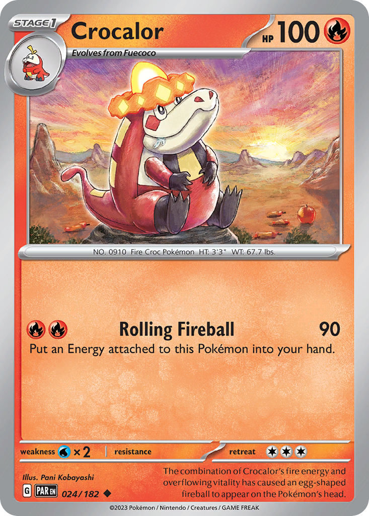 Crocalor – Paradox Rift 024/182 Pokémon card