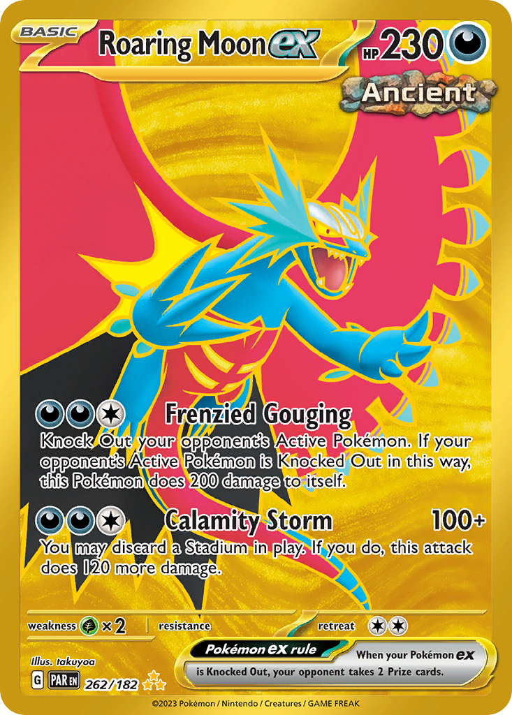 Roaring Moon ex – Paradox Rift 262/182 Pokémon card