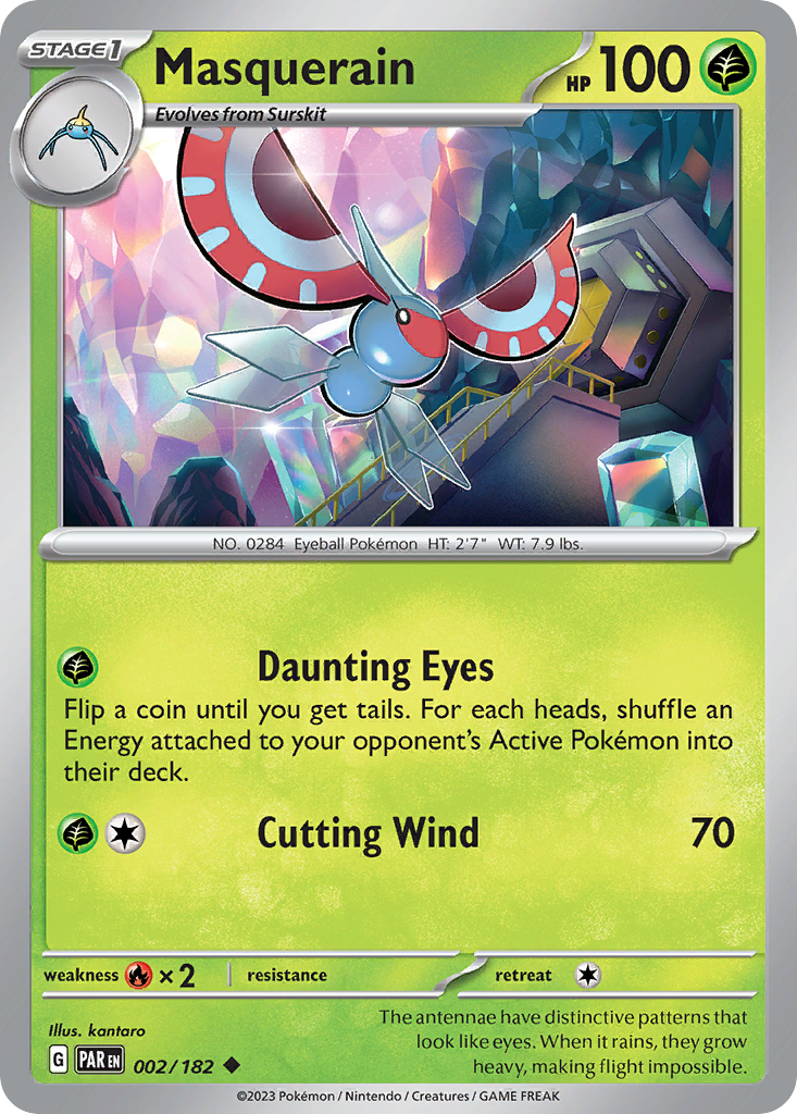 Masquerain – Paradox Rift 002/182 Pokémon card