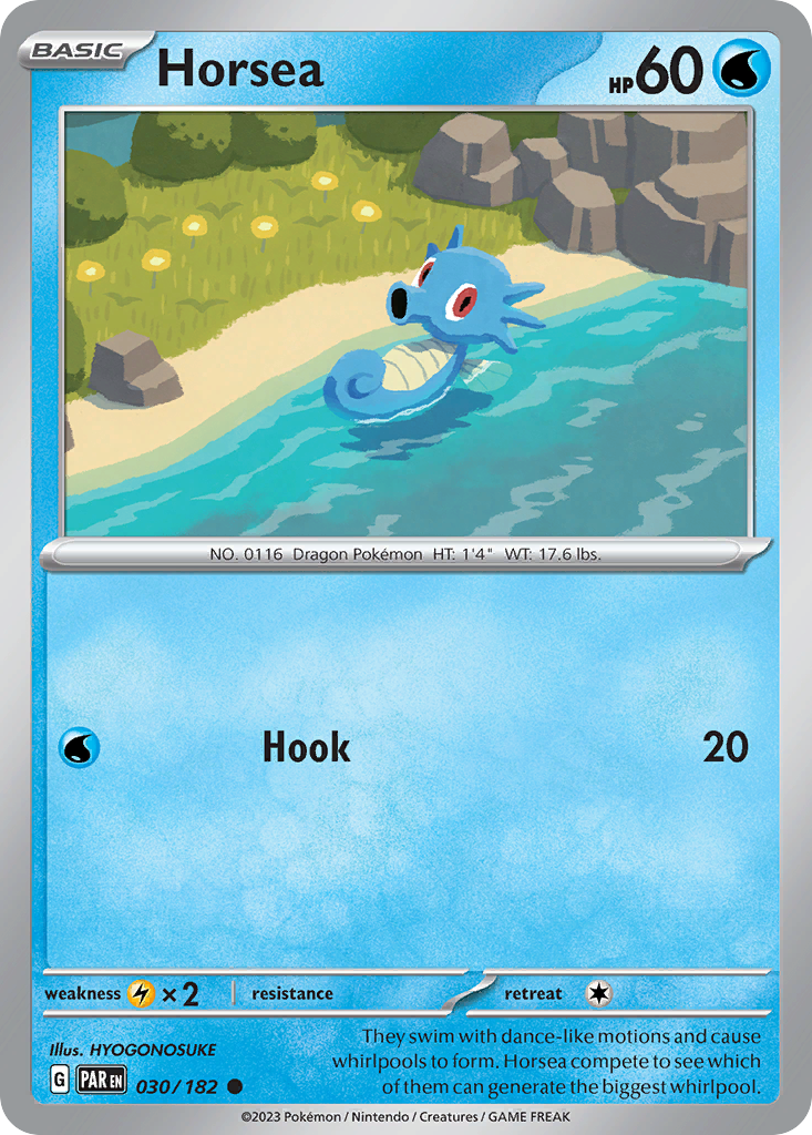 Horsea – Paradox Rift 030/182 Pokémon card