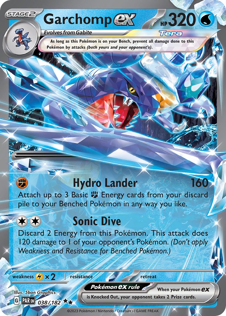 Garchomp ex – Paradox Rift 038/182 Pokémon card