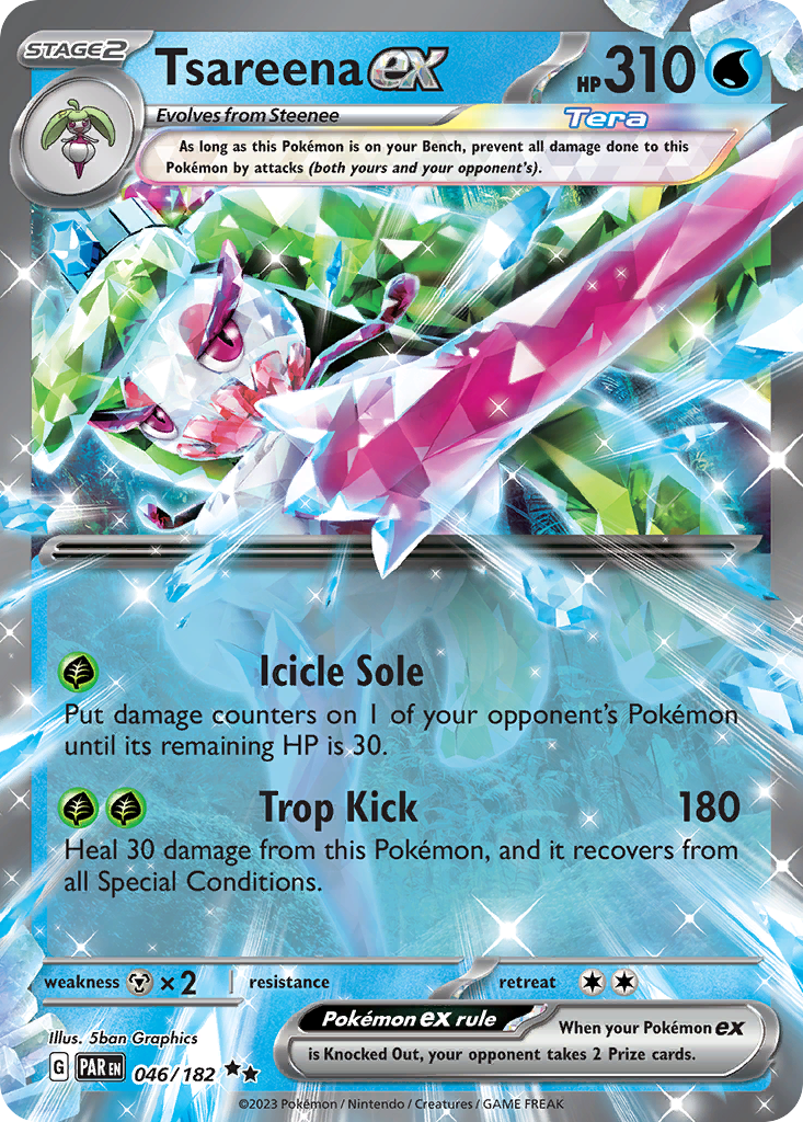 Tsareena ex – Paradox Rift 046/182 Pokémon card