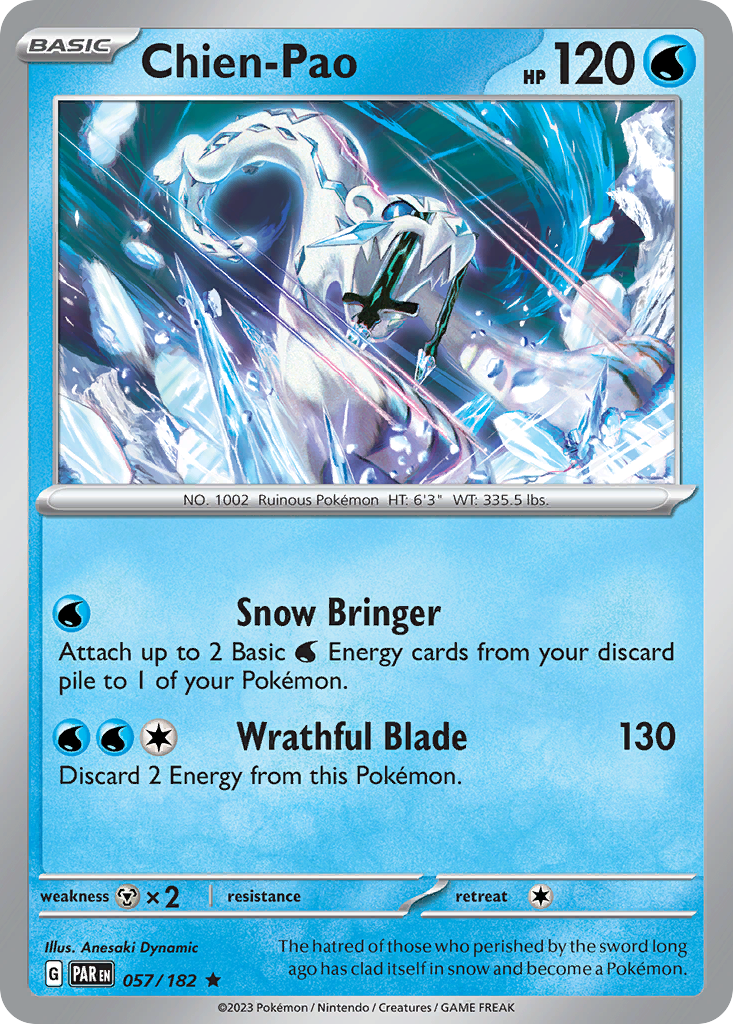 Chien-Pao – Paradox Rift 057/182 Pokémon card
