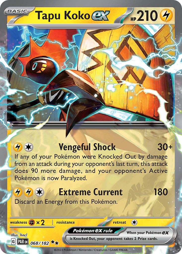 Tapu Koko ex – Paradox Rift 068/182 Pokémon card