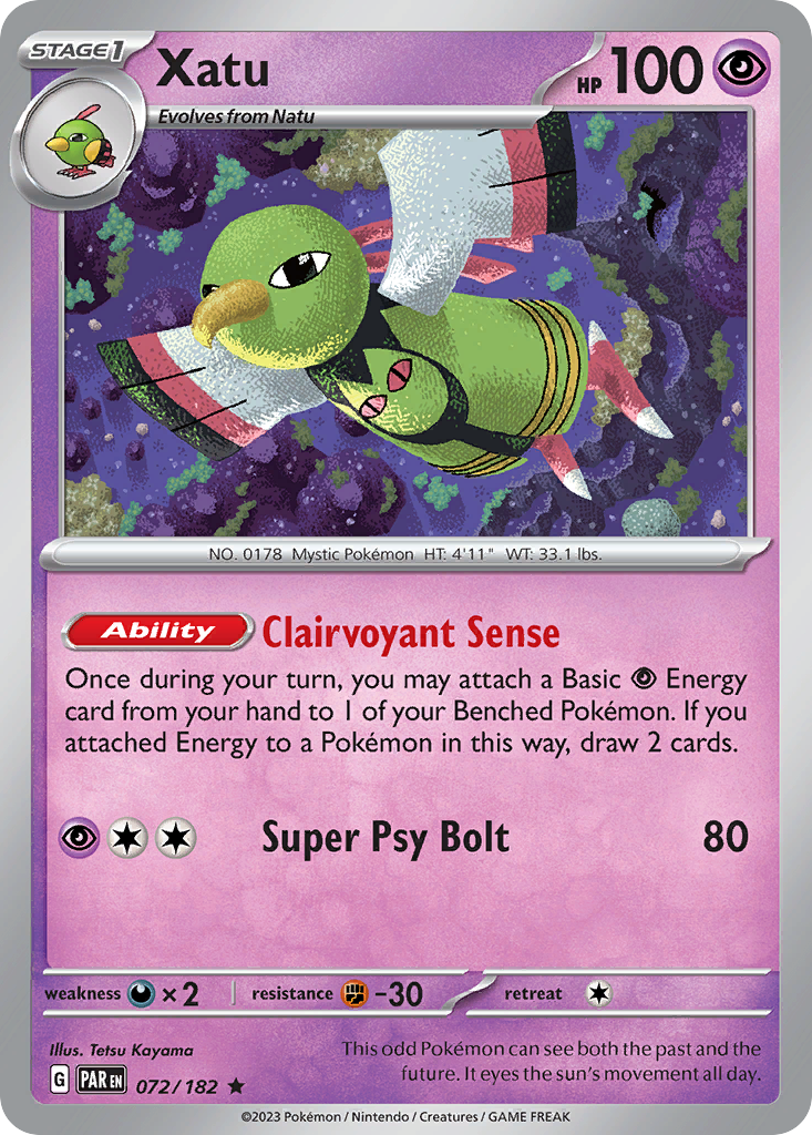 Xatu – Paradox Rift 072/182 Pokémon card