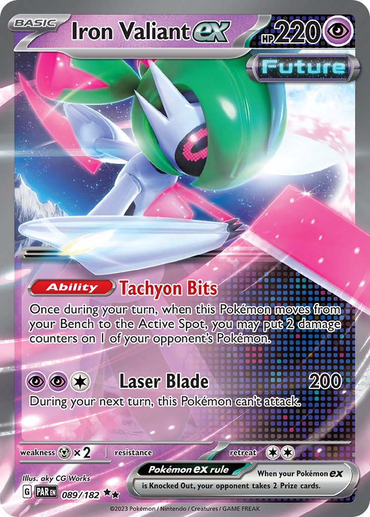 Iron Valiant ex – Paradox Rift 089/182 Pokémon card