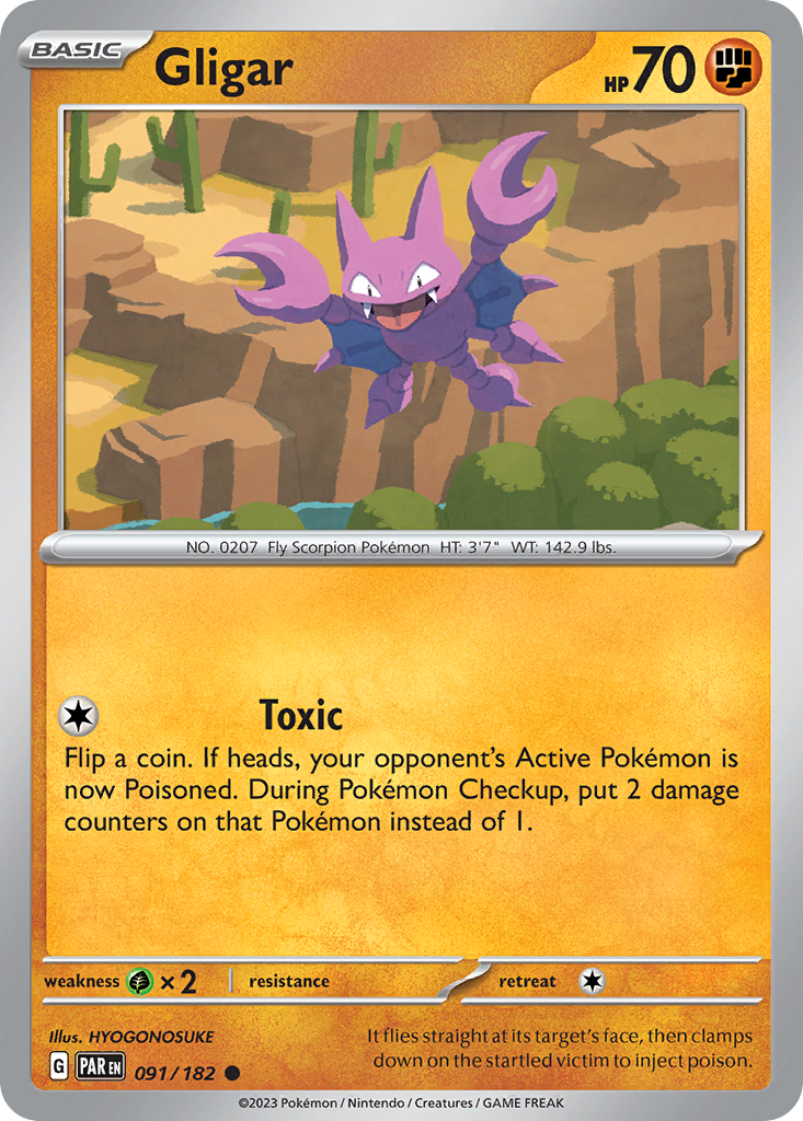Gligar – Paradox Rift 091/182 Pokémon card