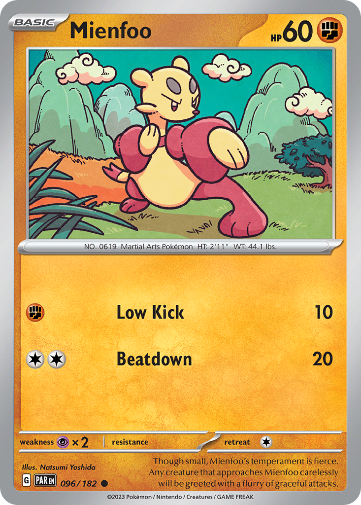 Mienfoo – Paradox Rift 096/182 Pokémon card